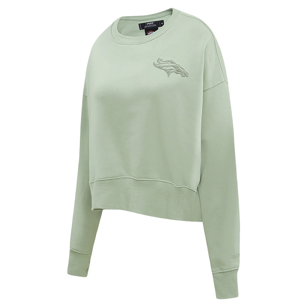 Women's Pro Standard  Light Green Denver Broncos Neutral Pullover Sweatshirt