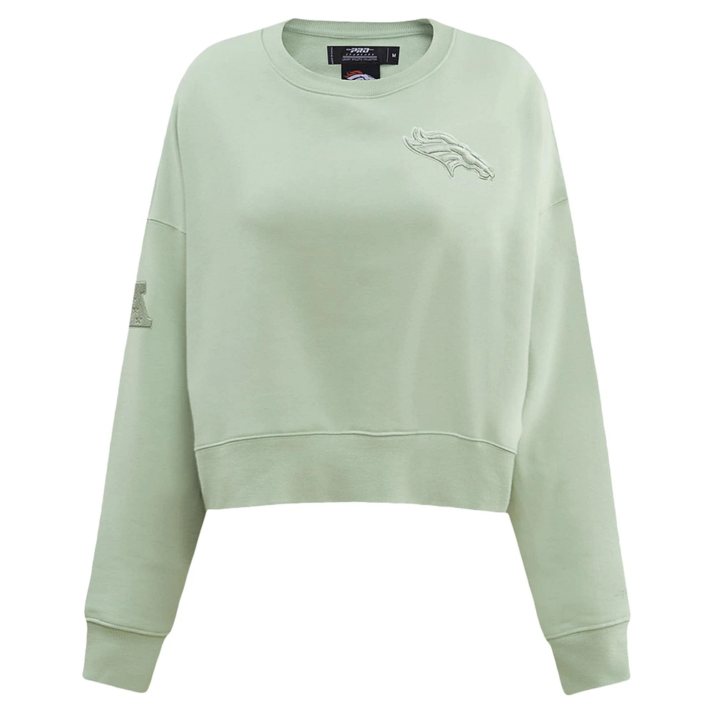 Women's Pro Standard  Light Green Denver Broncos Neutral Pullover Sweatshirt