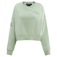Women's Pro Standard  Light Green Denver Broncos Neutral Pullover Sweatshirt