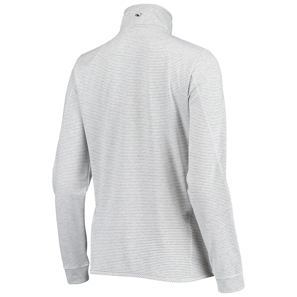 Women's Vineyard Vines Heather Gray Denver Broncos Sankaty Shep Half-Zip Pullover Top