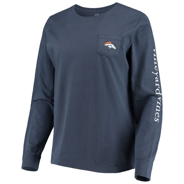 T-shirt à manches longues pour femme avec casque Vineyard Vines des Broncos de Denver