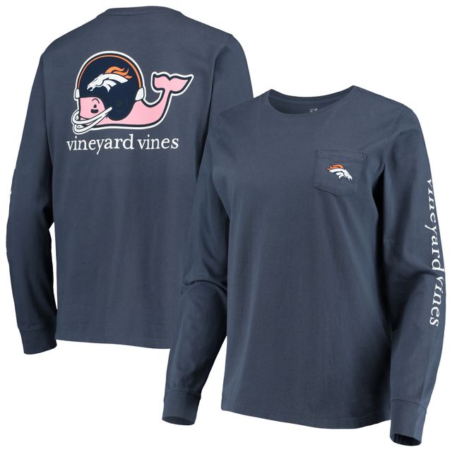 T-shirt à manches longues pour femme avec casque Vineyard Vines des Broncos de Denver