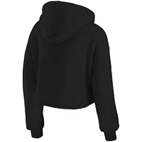 Women's WEAR by Erin Andrews Black Denver Broncos Domestic Cropped Pullover Hoodie