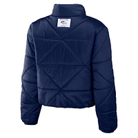 Women's WEAR by Erin Andrews  Navy Denver Broncos Cropped Puffer Full-Zip Jacket