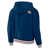 Women's WEAR by Erin Andrews Navy Denver Broncos Plus Lace-Up Pullover Hoodie