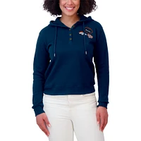 Women's WEAR by Erin Andrews  Navy Denver Broncos Plus Waffle Hoodie Pullover Top