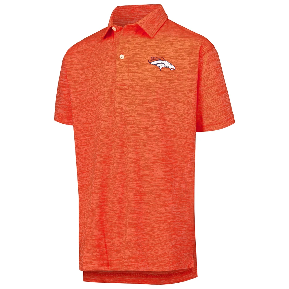 Youth Wes & Willy Orange Denver Broncos Cloudy Yarn Polo