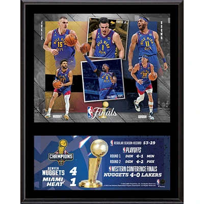 Plaque sublimée Denver Nuggets 12" x 15" Équipe championne de la finale NBA 2023