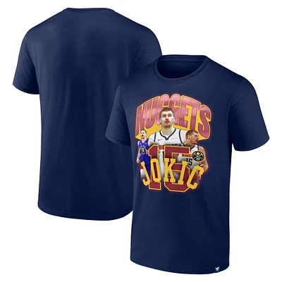 T-shirt Nikola Jokic bleu marine pour homme, équipe des Denver Nuggets, Notorious 4.0