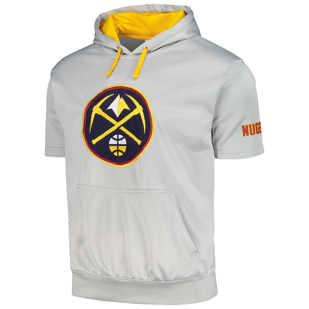 Men's Fanatics Silver Denver Nuggets Big & Tall Logo Pullover Hoodie