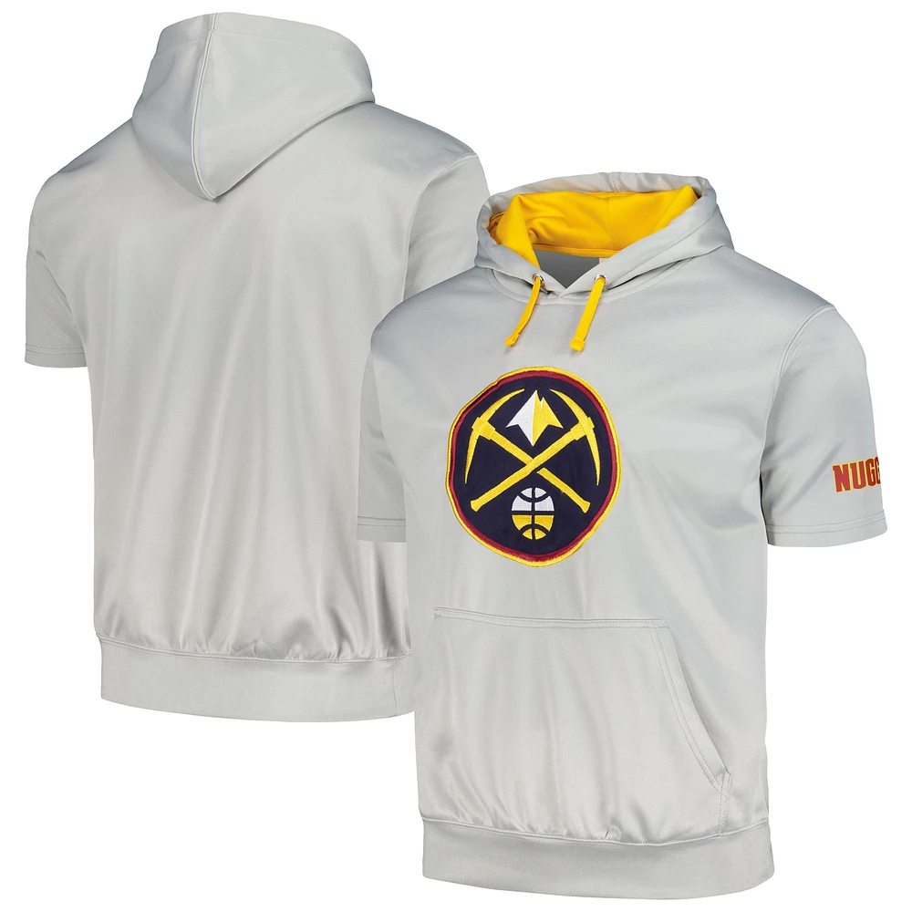 Men's Fanatics Silver Denver Nuggets Big & Tall Logo Pullover Hoodie