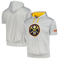 Men's Fanatics Silver Denver Nuggets Big & Tall Logo Pullover Hoodie