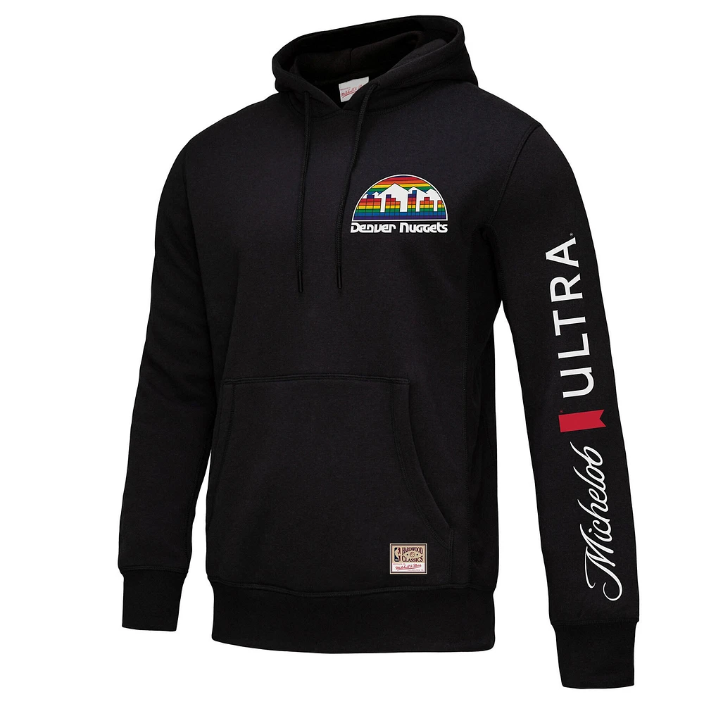 Men's Mitchell & Ness Black Denver Nuggets NBA x Michelob Ultra Swish Sip Pullover Hoodie