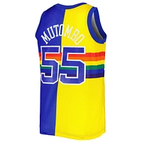Men's Mitchell & Ness Dikembe Mutombo Royal/Gold Denver Nuggets Hardwood Classics 1991/92 Split Swingman Jersey