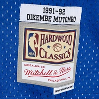 Men's Mitchell & Ness Dikembe Mutombo Royal/Gold Denver Nuggets Hardwood Classics 1991/92 Split Swingman Jersey