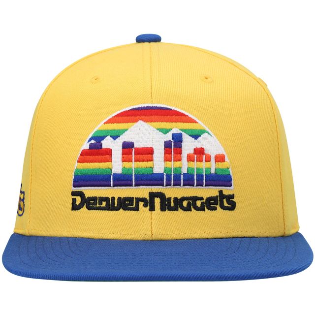 Casquette Snapback Classiques en bois dur Mitchell & Ness Gold/Royal Denver Nuggets pour homme