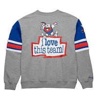 Men's Mitchell & Ness Heather Gray Denver Nuggets Hardwood Classics All Over 4.0 Pullover Sweatshirt
