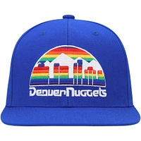 Men's Mitchell & Ness Royal Denver Nuggets Hardwood Classics MVP Team Ground 2.0 Fitted Hat