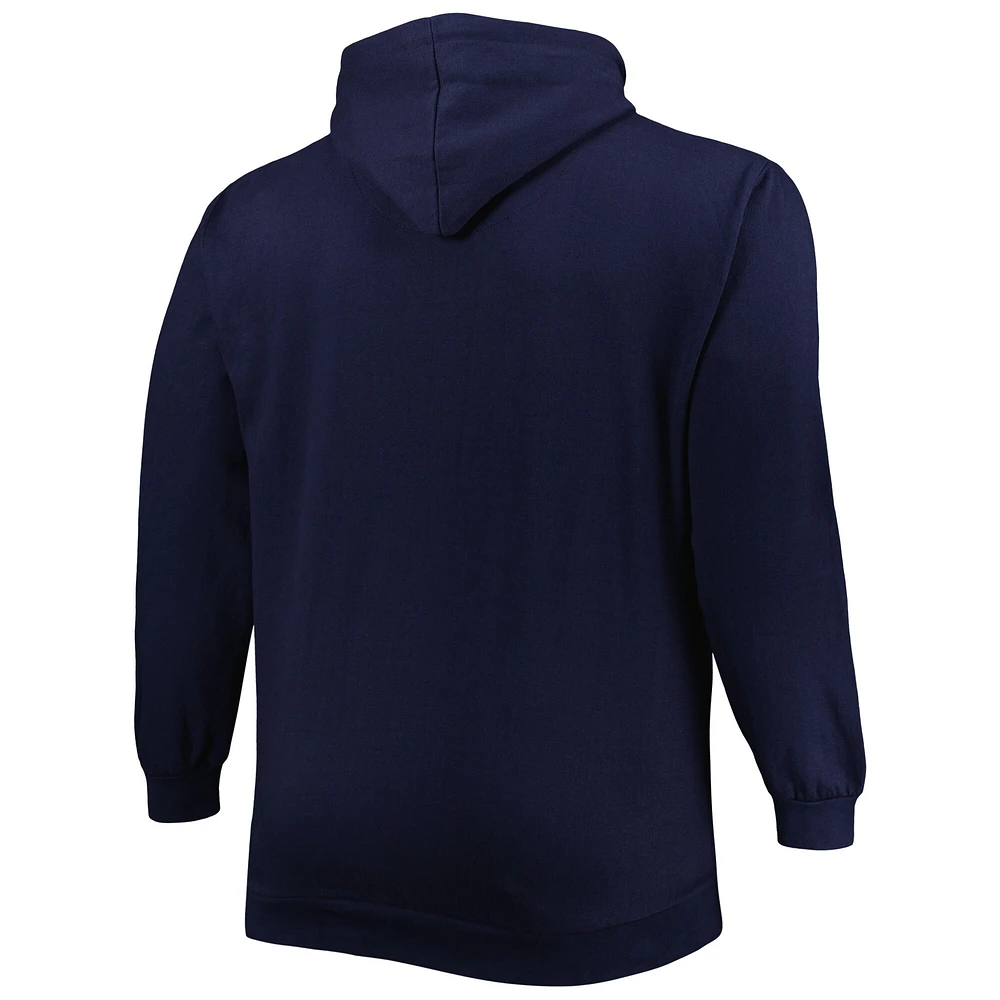 Men's Navy Denver Nuggets Big & Tall Heart Soul Pullover Hoodie
