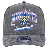 Men's New Era  Charcoal Denver Nuggets Throwback Washed Pre-Curved 9FIFTY Snapback Hat