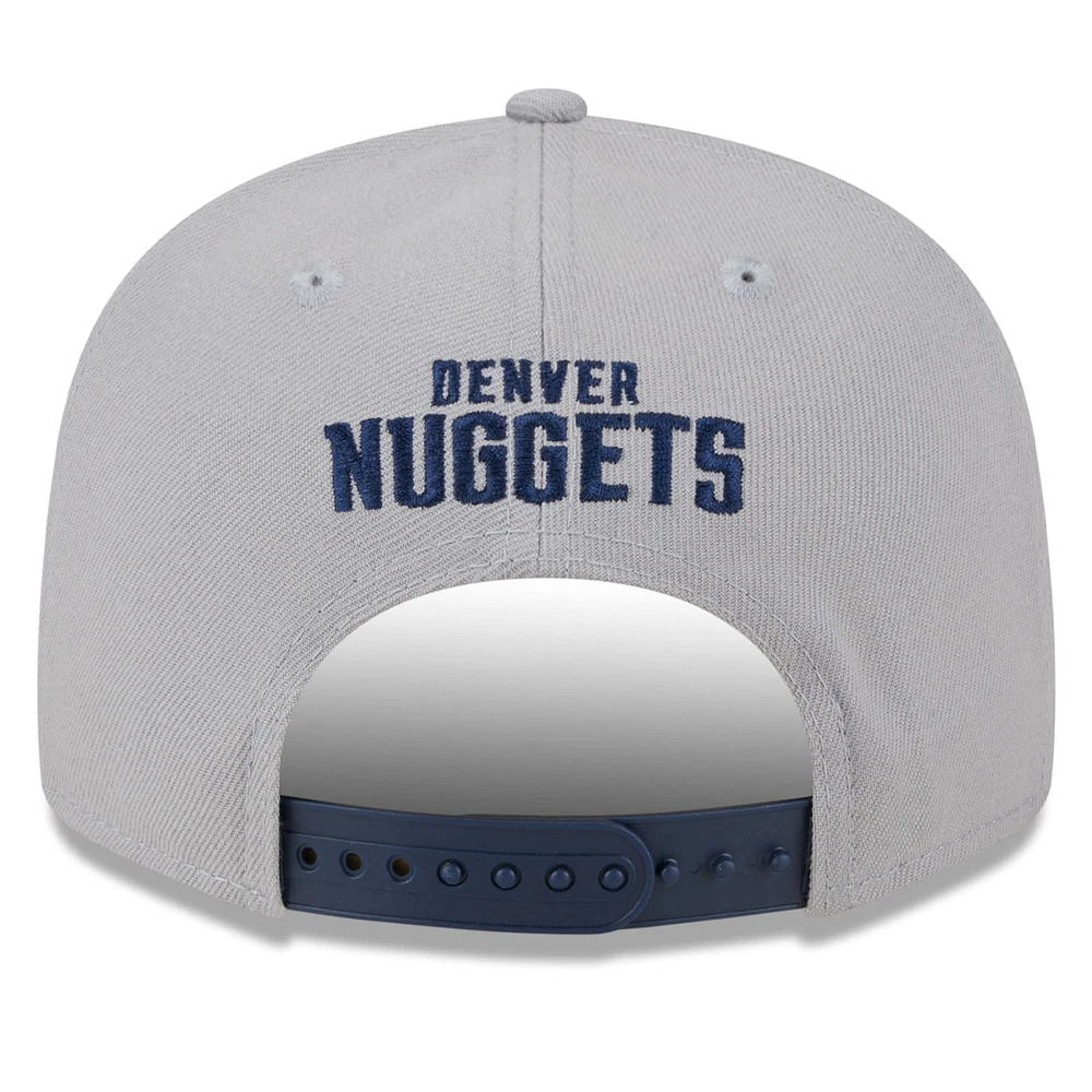 Men's New Era Gray Denver Nuggets Chenille Band 9FIFTY Snapback Hat