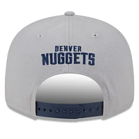 Men's New Era Gray Denver Nuggets Chenille Band 9FIFTY Snapback Hat
