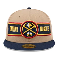 Men's New Era Tan/Navy Denver Nuggets 2024 NBA Draft 59FIFTY Fitted Hat