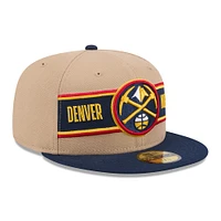 Men's New Era Tan/Navy Denver Nuggets 2024 NBA Draft 59FIFTY Fitted Hat