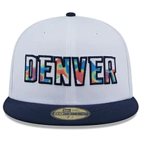 Men's New Era  White Denver Nuggets 2024/25 City Edition 59FIFTY Fitted Hat
