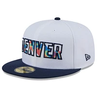 Men's New Era  White Denver Nuggets 2024/25 City Edition 59FIFTY Fitted Hat