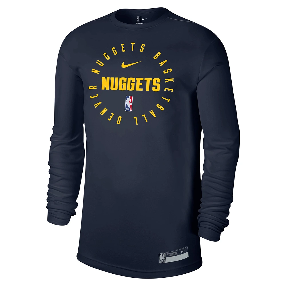 T-shirt d'entraînement à manches longues Nike Denver Nuggets 2024/25 Legend pour homme bleu marine
