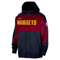 Men's Nike Navy Denver Nuggets Authentic On-Court Showtime Performance Full-Zip Hoodie