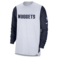 Men's Nike White Denver Nuggets 2024/25 City Edition Authentic Pregame Performance Long Sleeve Shooting T-Shirt