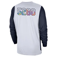 Men's Nike White Denver Nuggets 2024/25 City Edition Authentic Pregame Performance Long Sleeve Shooting T-Shirt