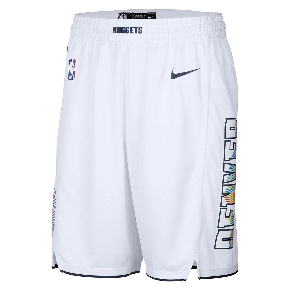 Men's Nike White Denver Nuggets 2024/25 City Edition Swingman Shorts