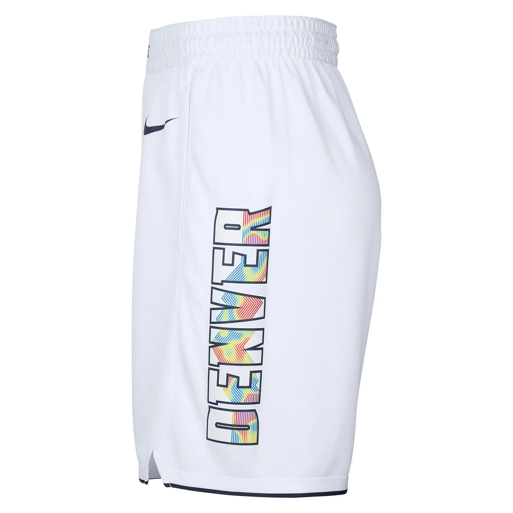 Men's Nike White Denver Nuggets 2024/25 City Edition Swingman Shorts