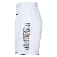 Men's Nike White Denver Nuggets 2024/25 City Edition Swingman Shorts