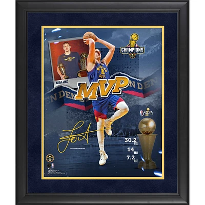 Collage encadré MVP des finales NBA 2023 de Nikola Jokic Denver Nuggets 16" x 20"