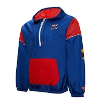 Veste coupe-vent unisexe Mitchell & Ness Royal Denver Nuggets Hardwood Classics Team OG 3.0 Anorak à demi-zip