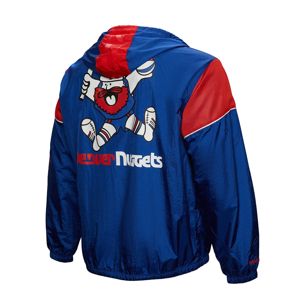 Veste coupe-vent unisexe Mitchell & Ness Royal Denver Nuggets Hardwood Classics Team OG 3.0 Anorak à demi-zip