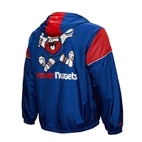 Veste coupe-vent unisexe Mitchell & Ness Royal Denver Nuggets Hardwood Classics Team OG 3.0 Anorak à demi-zip