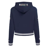 Women's Pro Standard Navy Denver Nuggets 2024/25 City Edition Cropped Pullover Hoodie
