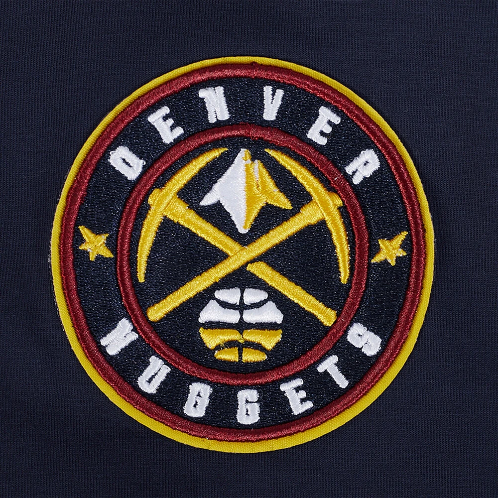 Women's Pro Standard Navy Denver Nuggets Jewels Boxy Cropped T-Shirt
