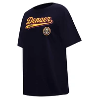 Women's Pro Standard Navy Denver Nuggets Script Boyfriend T-Shirt