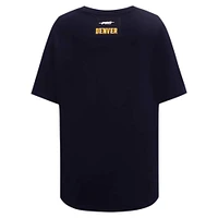 Women's Pro Standard Navy Denver Nuggets Script Boyfriend T-Shirt