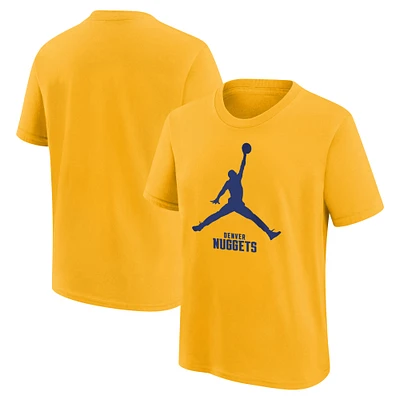 T-shirt Jordan Brand doré Denver Nuggets essentiel avec logo Jumpman pour jeune