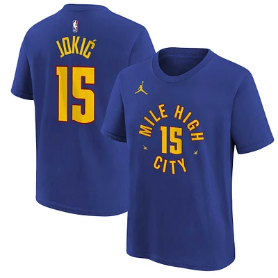 Youth Jordan Brand Nikola Jokic Blue Denver Nuggets Statement Edition Name & Number T-Shirt