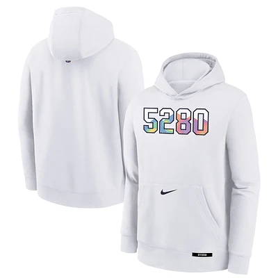 Sweat à capuche en polaire Nike City Edition Club Denver Nuggets 2024/25 blanc pour jeune
