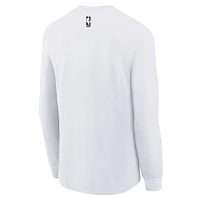 Youth Nike  White Denver Nuggets 2024/25 City Edition Wordmark Performance Long Sleeve T-Shirt