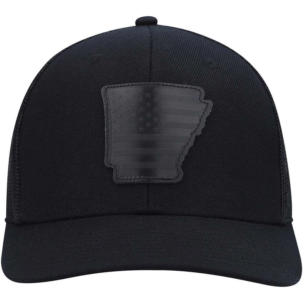 Men's Local Crowns Arkansas Blackout State Patch Trucker Snapback Hat